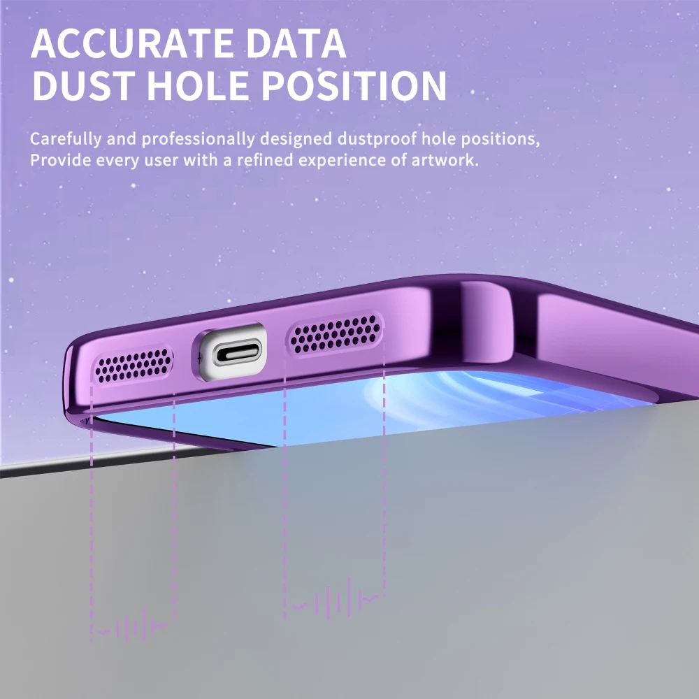 Vibrant Electroplated Clear Case with Invisible Ring Stand and MagSafe Compatibility