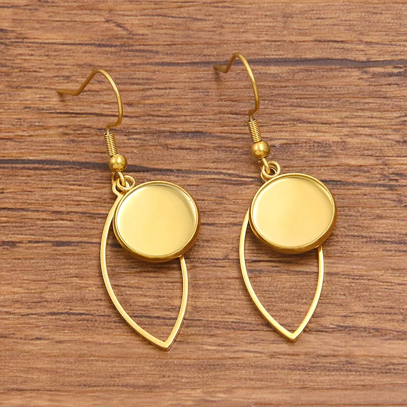 10 Stück Edelstahl-Ohrringrohlinge mit Mondanhänger, passend für 12-mm-Cabochon-Fassungen, DIY-Haken, Zubehör für die Schmuckherstellung – Detail 6