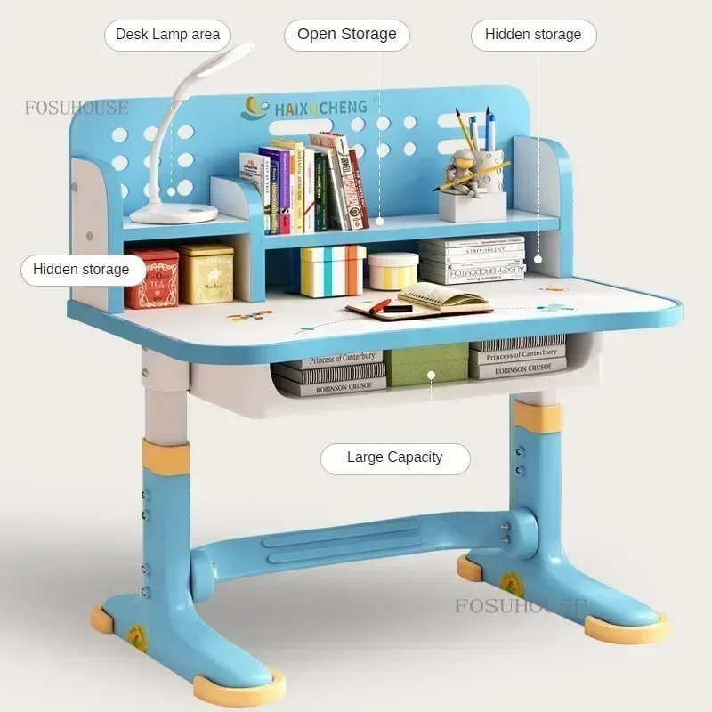 Children's Study Table Primary School Desk Household Desk and Chair Set for Kids Liftable Plastic Student Writing Kids Table b