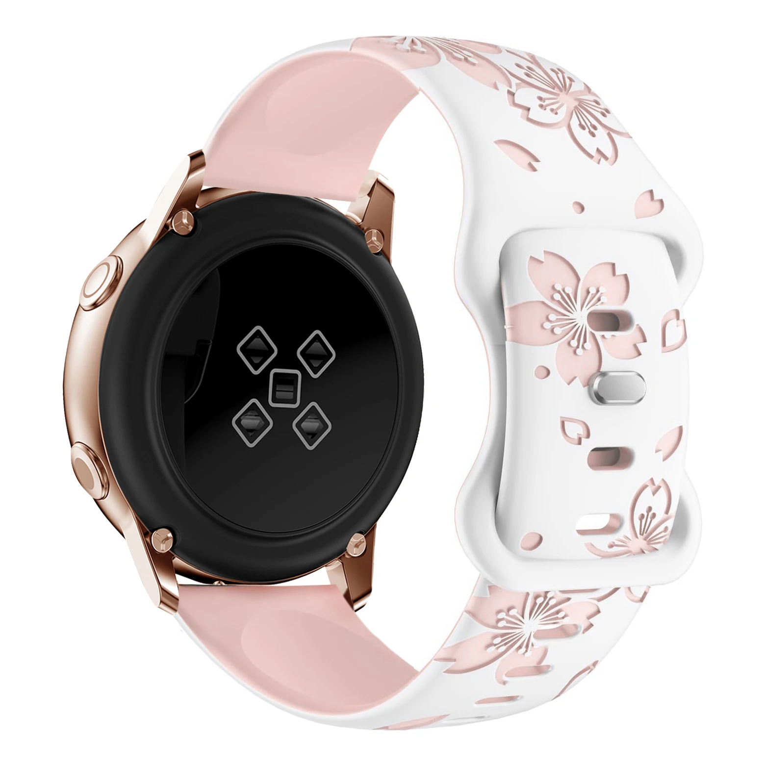 Elegant Women's Floral Soft Silicone Wristband - 20mm Universal Strap