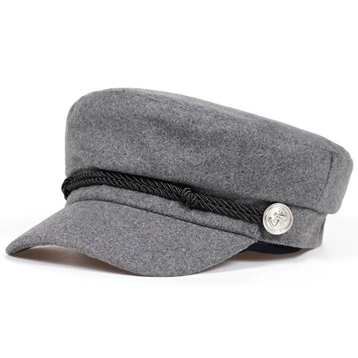 Fashion White Buckle With Rope olid Color Navy hat Spring Autumn Sailor Hats Ladies Beret Caps Men Flat Top Captain Military Cap flat cap sailor hat costume hat