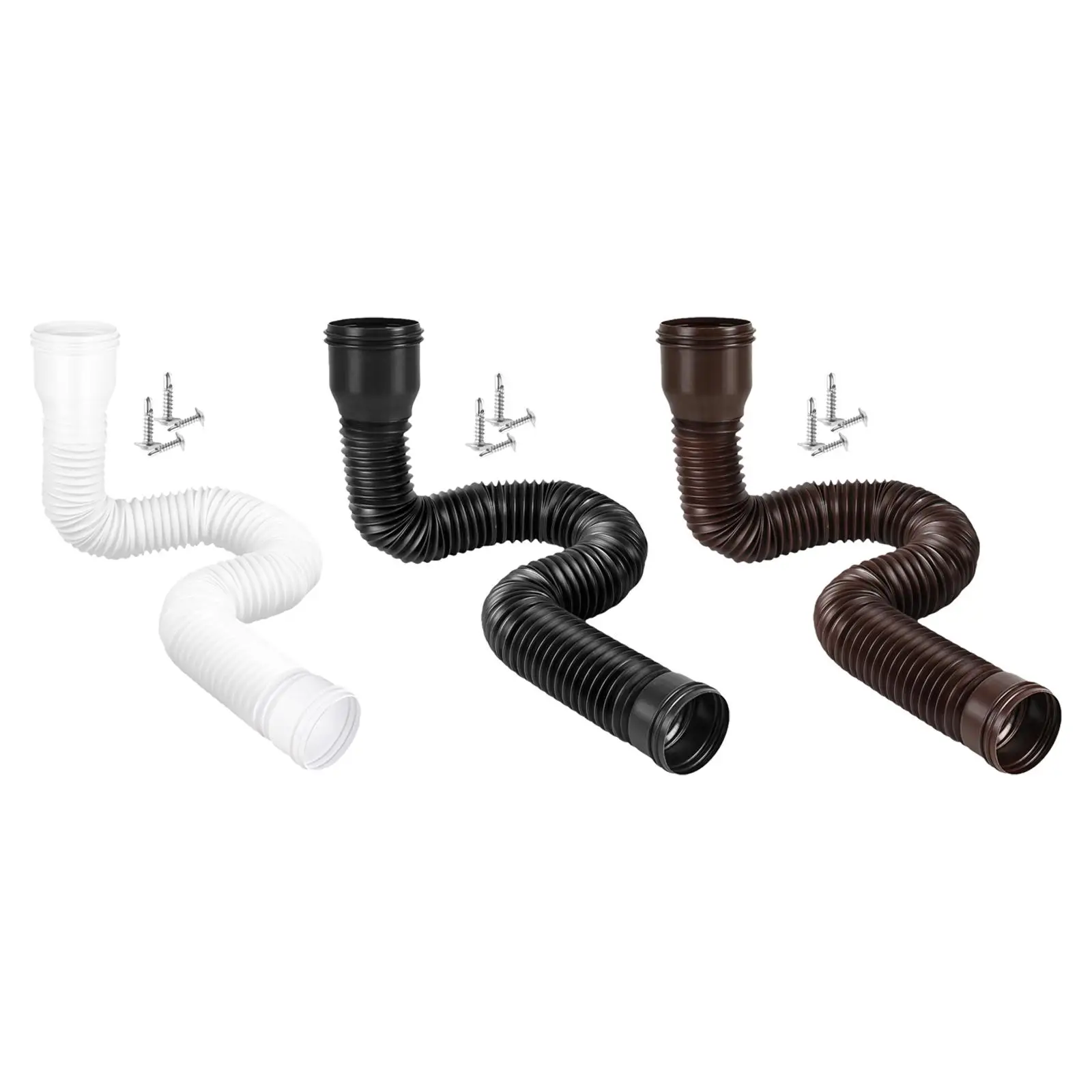 Rain Gutter Downspout Extender Retractable with Screws for Rainwater Drainage House Gutter Garden Tidying Outdoor Lawn