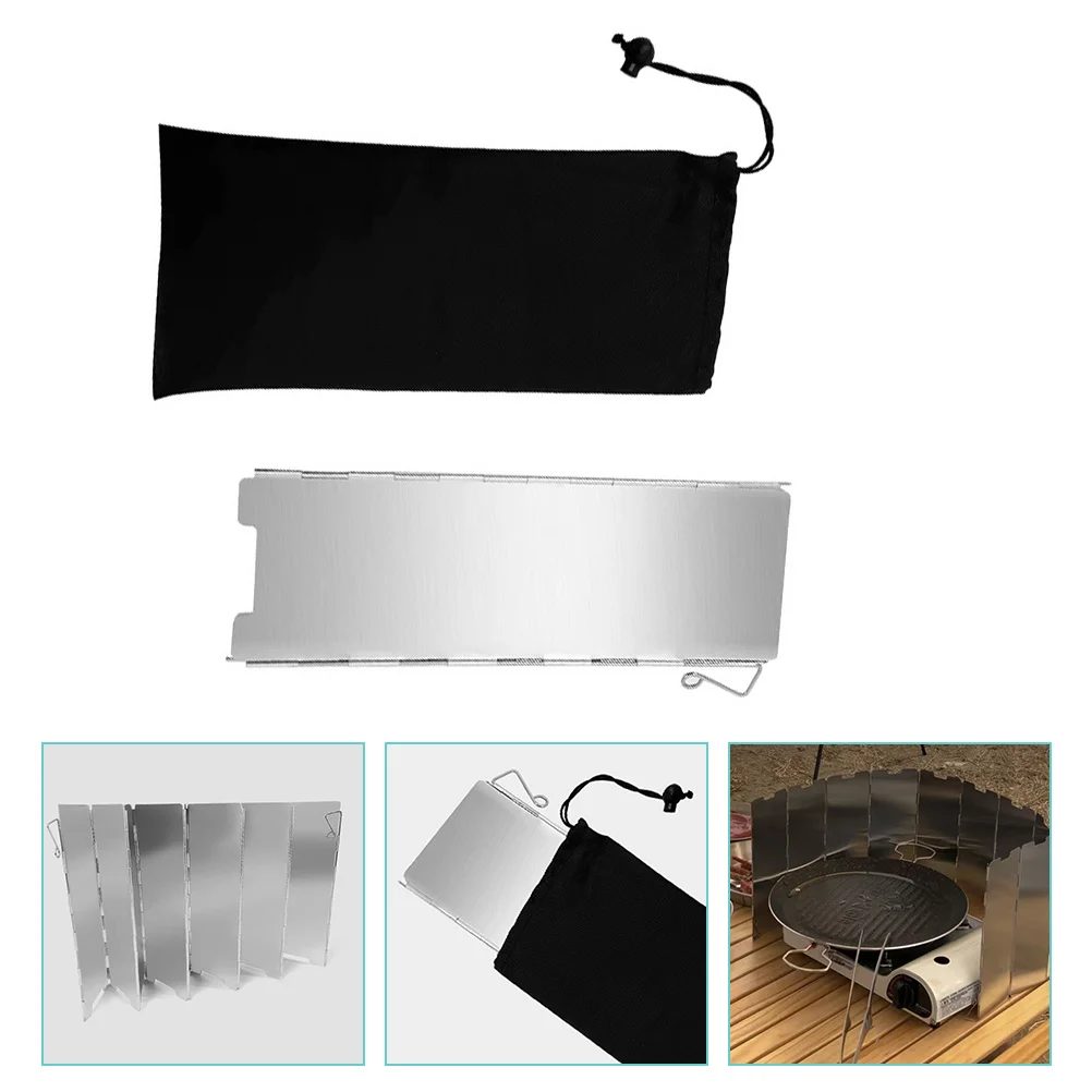 

Camping Windshield Cooker Stove Screen Supply Aluminum Alloy Windscreen Windproof Plate Board Folding Accessory Portable