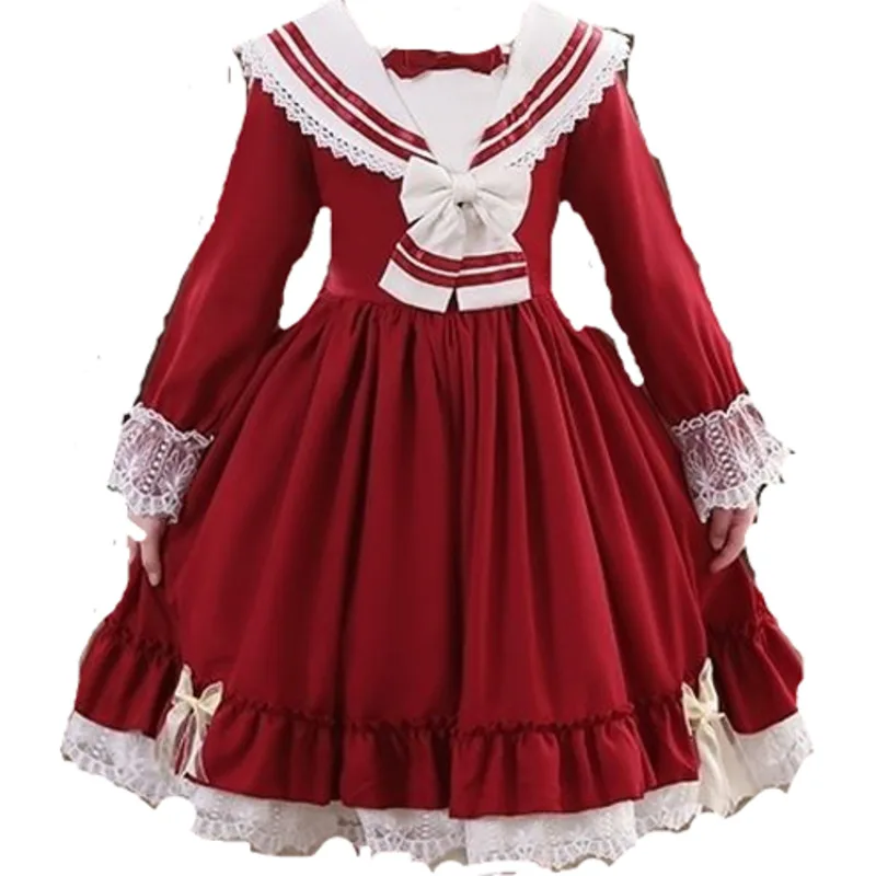 Tanie Summer Lolita Child Costume Clothes Girls Casual Midi Dress Children