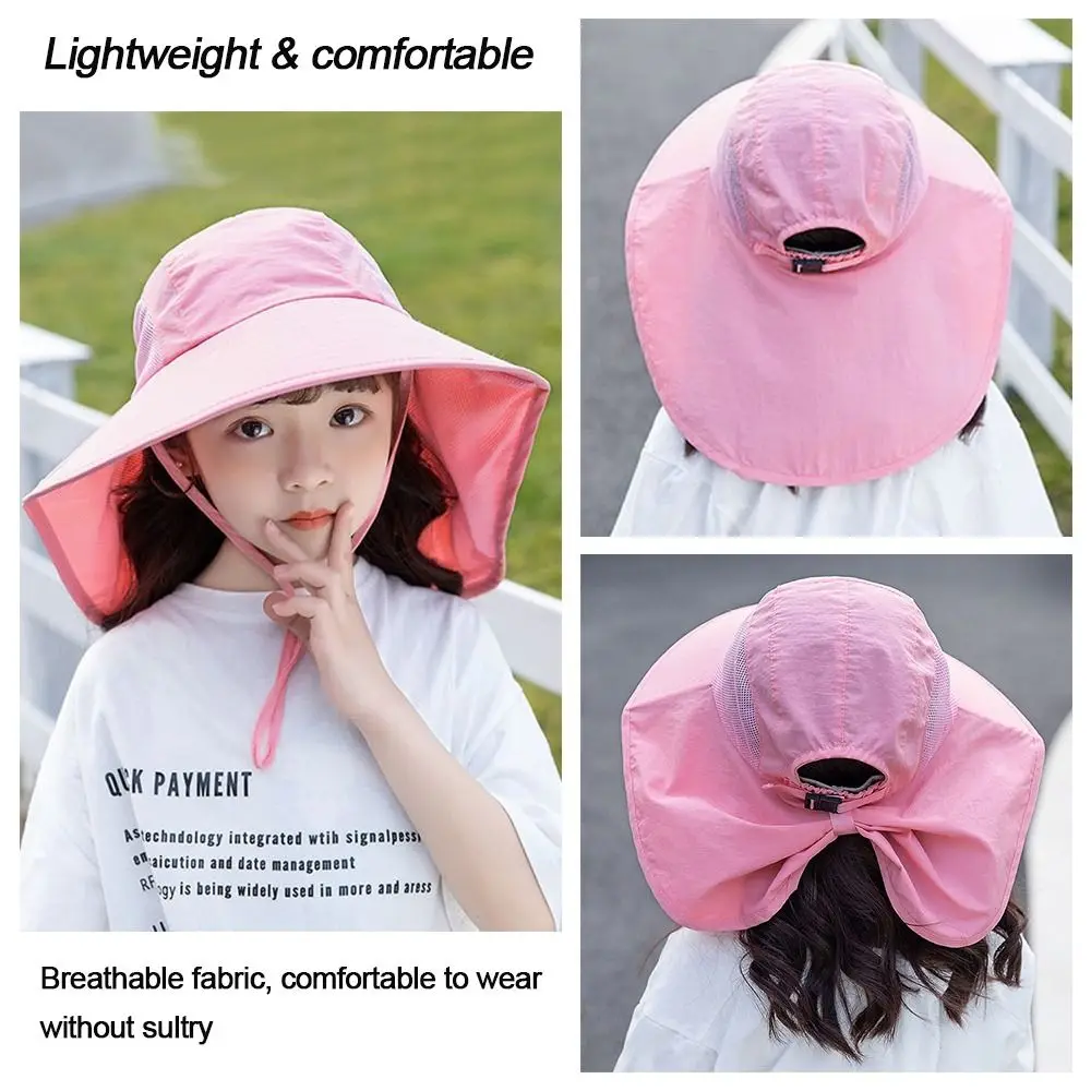 With Neck Flap Women Sun Hat Flower Print Bucket Hat Summer UV Protection