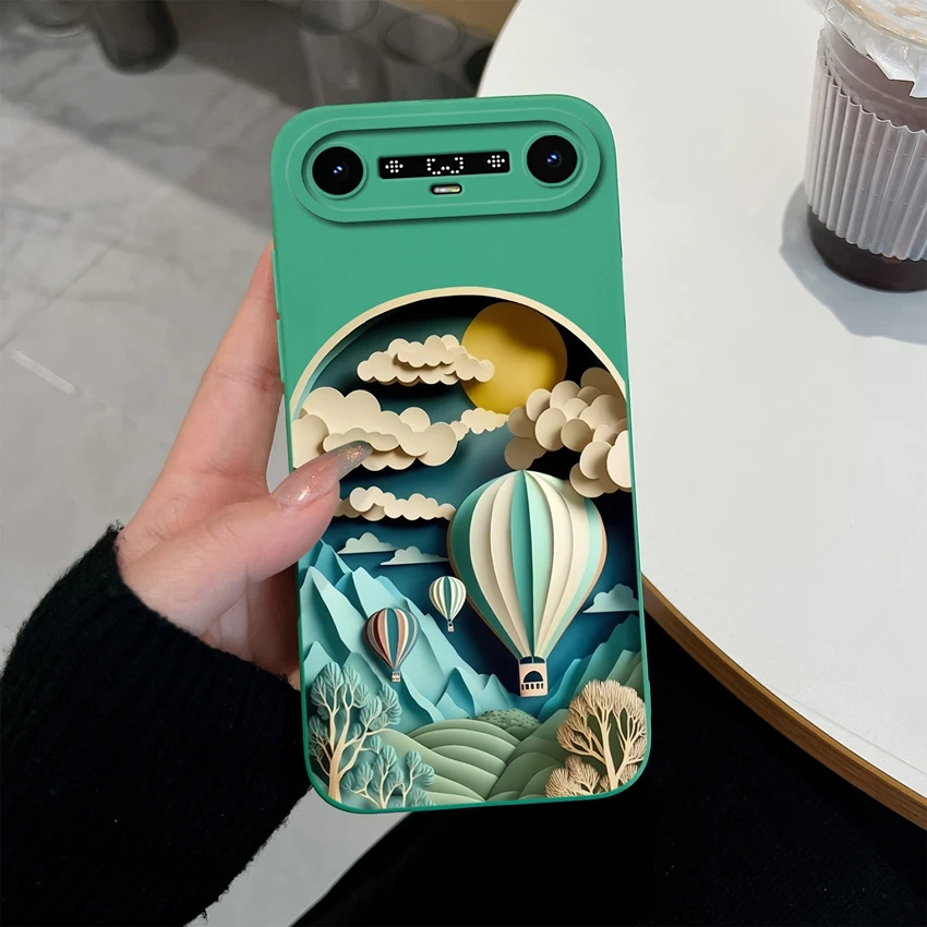 Beautiful Clouds Pattern Slim Liquid Silicone Anti-Slip Phone Case
