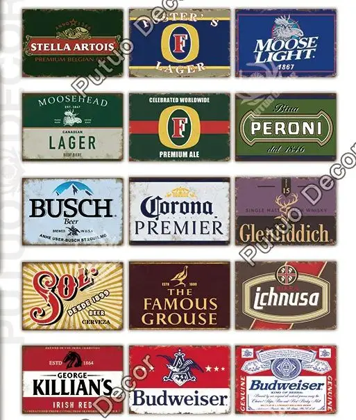 Putuo Decor Beer Vintage Tin Sign Targa In Metallo Targa Decorativa Retro Plate Wall Decor Bar Pub Club Man Cave Beer Poster