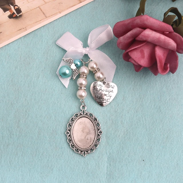 517F Wedding Bouquet Charm Lace Oval Bridal Bouquet Angel Charm Memorial  Photo Charm You Are Always in My Heart Charm - AliExpress