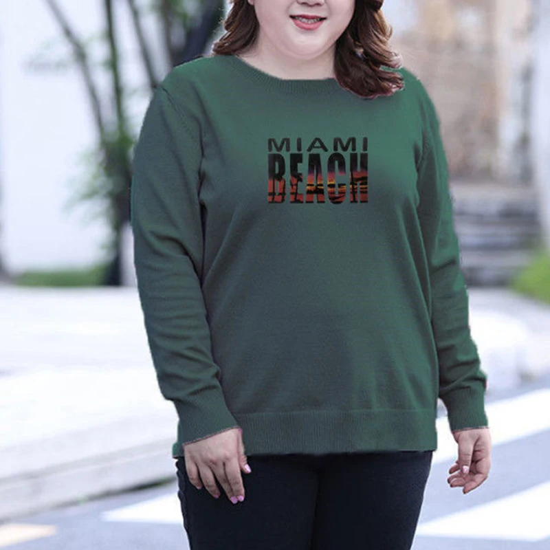 Spring Autumn Fashion Simple Letter Plus Size Female Sweatshirt Loose Casual Oversized Top Women Chic Trend Korean Lady Clothes