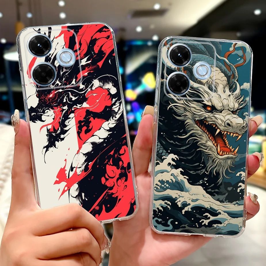 Cute Cat & Lucky Koi Painted Soft Slim Phone Case - Stylish Protective Cover