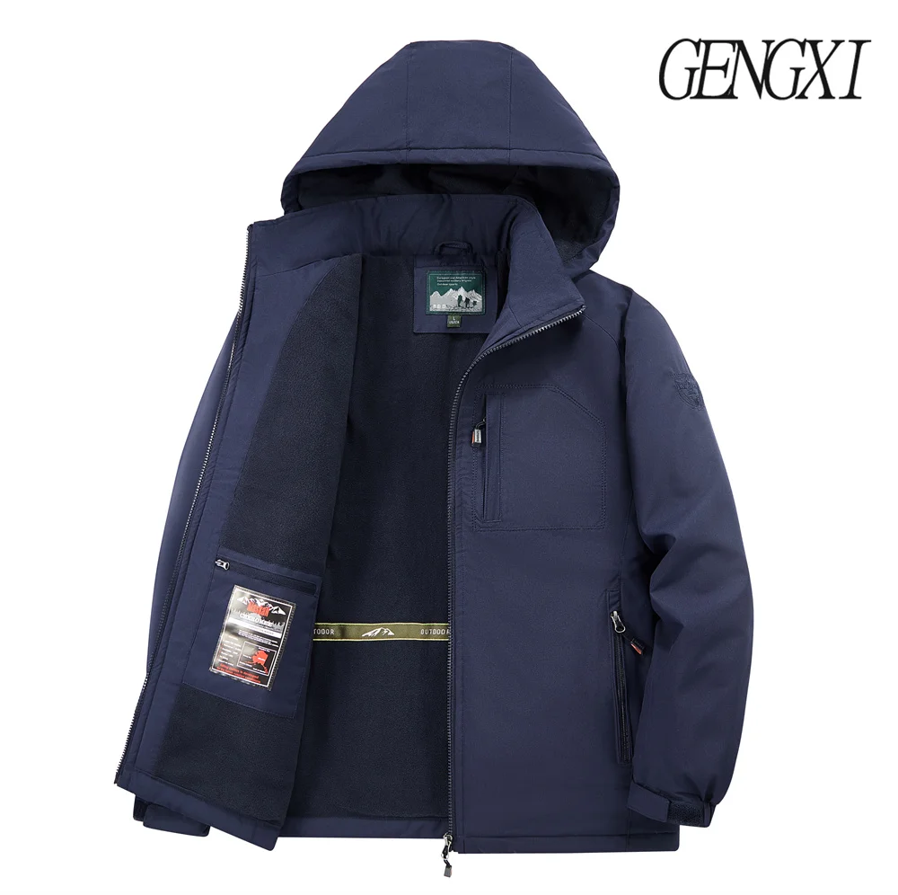 outdoor sports fleece lined thickened men's softshell windbreaker autumn/winter new arrival windproof warm workwear jacket Outdoor Sports Fleece-Lined Thickened Men's Softshell Windbreaker Autumn/Winter New Arrival Windproof Warm Workwear Jacket 4