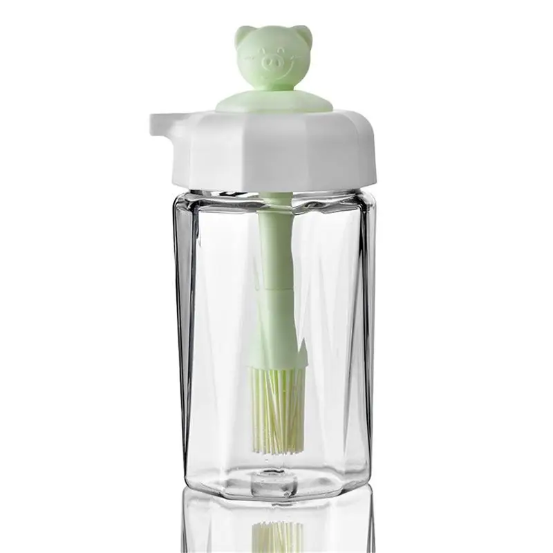 

Контейнер для масла с щеткой, силиконовая щетка для соуса и диспенсер для масла, диспенсер для масла для всей семьи, для использования на открытом воздухе, для пикника, барбекю, гриля