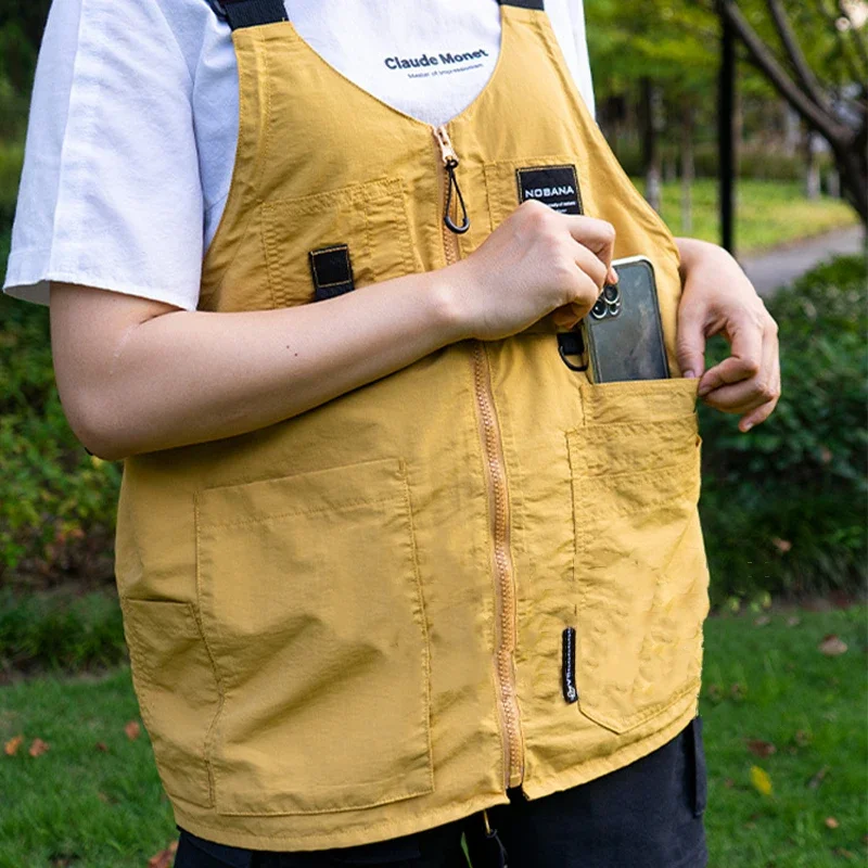 1pc Camping Vest Sleeveless Shoulder Bag Multi Pocket Clothes Supplies for Fishing Work Travel Hiking Waistcoat Jacket Unisex