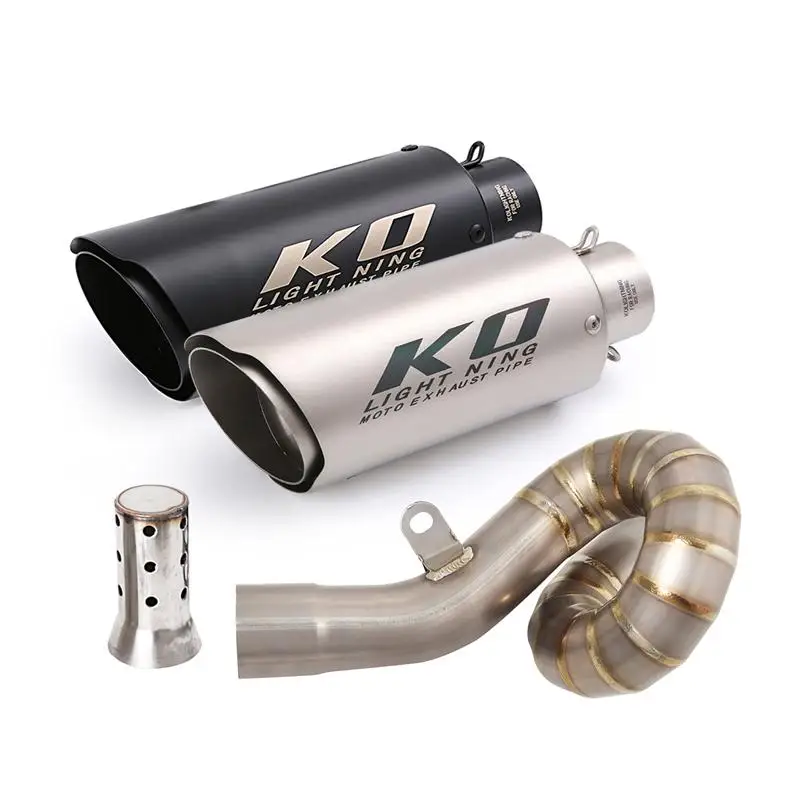 

For Kawasaki Ninja ZX6R ZX636 2009-2023 Mid Exhaust Connect Pipe Motorcycle Muffler Escape 250mm Slip On With DB Killer