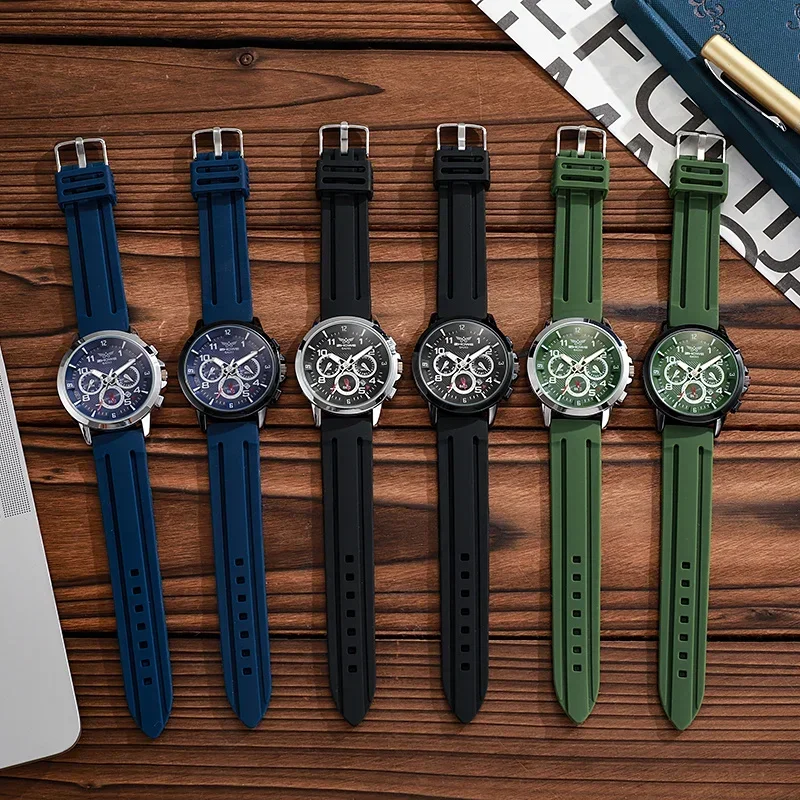 Fashion Men Wristwatch Silicone Strap Sport Quartz