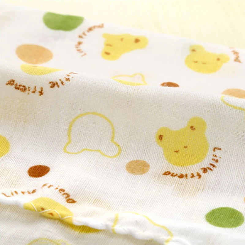 1PCS Baby Saliva Towel Cartoon Print Nursing Towel Baby Boys Feeding Pure Knitted Cotton Handkerchief For Newborn