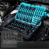 ⁦סט מטורף 27 יחידות עם ידית רטצ'ט מהירה, סט איכותי מחומר חזק מטרי וSAE בגודל 6'',  מתאים למקדחת אימפקט,⁩ – תמונה ⁦6⁩