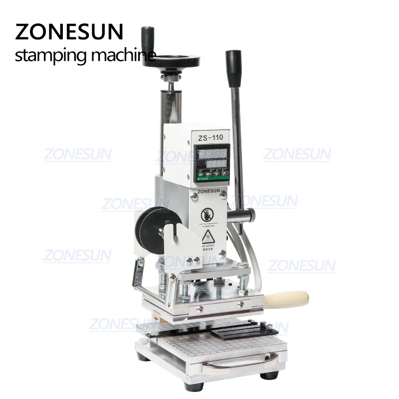 ZONESUN ZS110 Slidable Workbench Thermal Press Digital Leather Wood PVC Paper Hot Foil Stamping Machine Embossing Tool 10*13cm