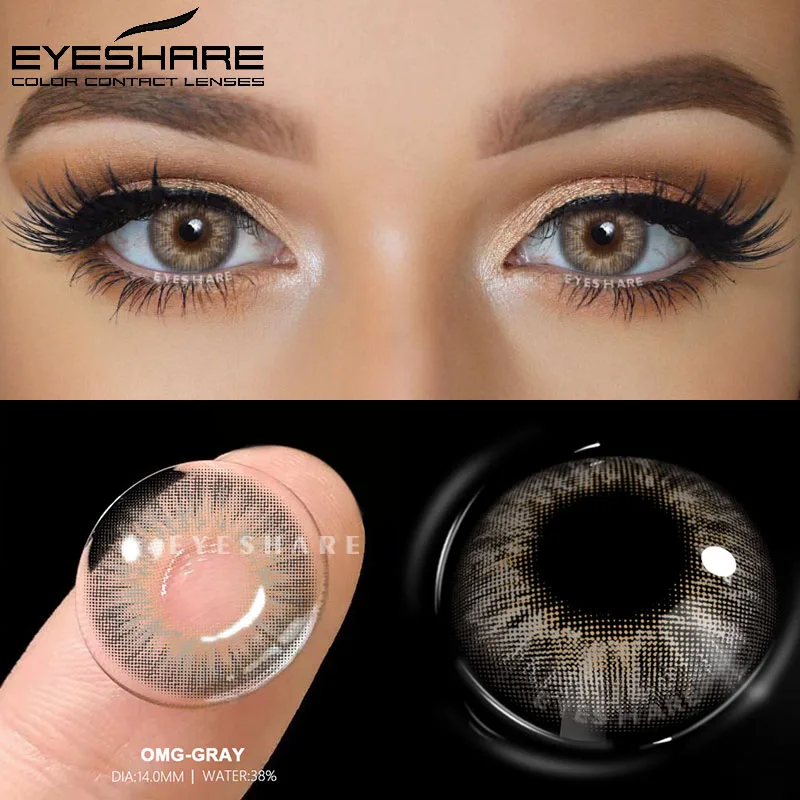 EYESHARE 1 Paar farbige Kontaktlinsen für Augen, natürliche Augenlinsen, graue Pupillenlinse, blaue Augenlinsen, modische Schokoladenlinsen – Detail 11