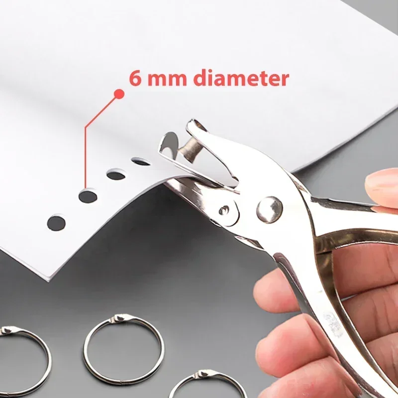 1pc 단일 구멍 펀처 용량 6mm 직경 구멍 펀처 핸드 종이 커터 종이 스크랩북 도구 홈 오피스 학교