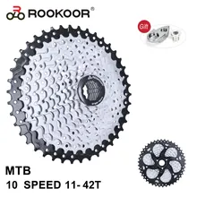Rookoor 10 velocidade bicicleta cassete roda livre mtb bicicleta velocidade 11-42t roda dentada acessórios para shimano sram peças de ciclismo