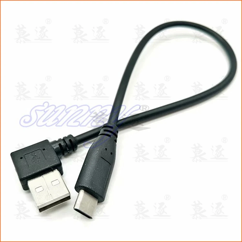 

USB2.0 C-type кабель передачи данных для быстрой зарядки, двойной кабель с углом 90 градусов, левый и правый углы, swan neck USB 3,0 C-type, 25 см