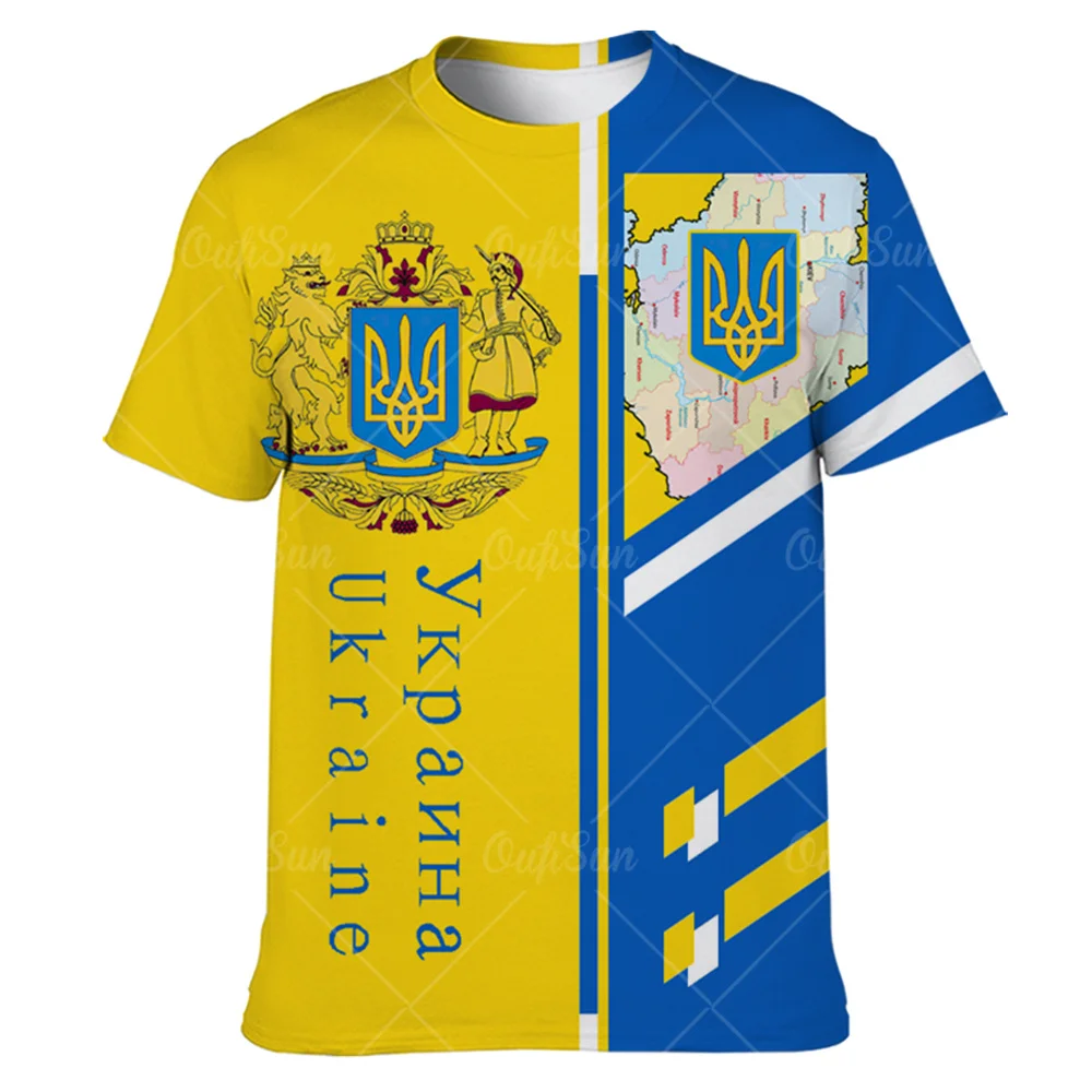 Vintage 3D Printed T-Shirts for Men Ukrainian T Shirt Men Clothing New Flag Short Sleeves Summer Fashion O-Neck Harajuku Top Tee
