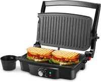 Panini Maker, iSiLER 2 Slice Panini Press Grill, Sandwich Maker Non-Stick Coated Plates, Opens 180 Degrees for Panini 1