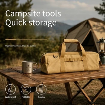 Borsa portaoggetti per campeggio all'aperto, accessori per tenda e tettoia, attrezzi per attrezzatura da montagna, borsa portapiedi pieghevole ispessita e portatile