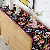 Day of The Dead Table Decoration Accessories Home Table Runner Hallowen Tablecloth Ghost Party Decor Accessories Dia De Muertos 2