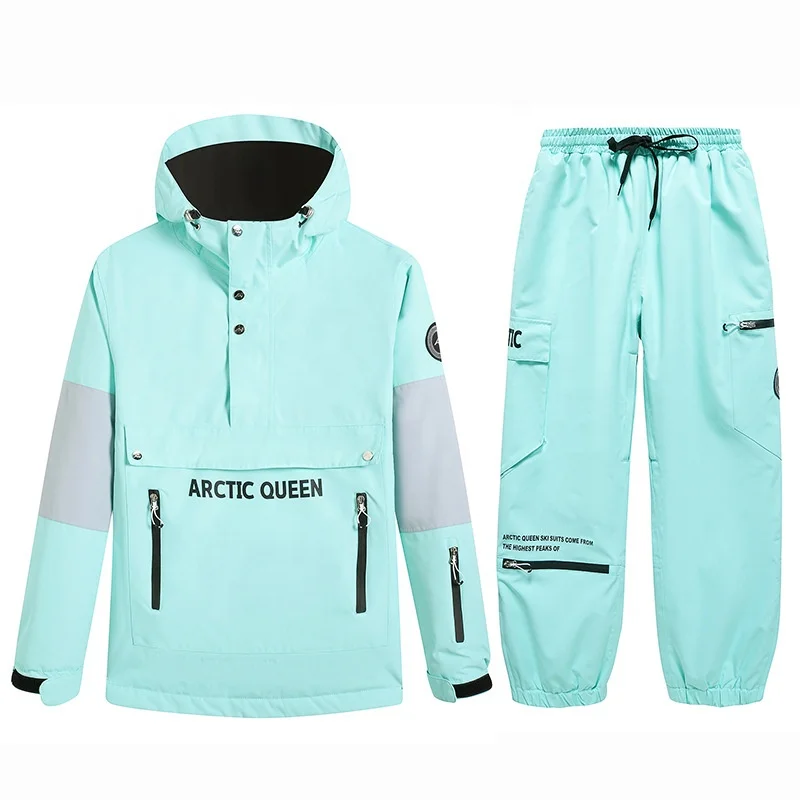 

Fashionable OEM Design Sportswear Solid Colour Warm Snowboard Jackets and Pants ski suit men