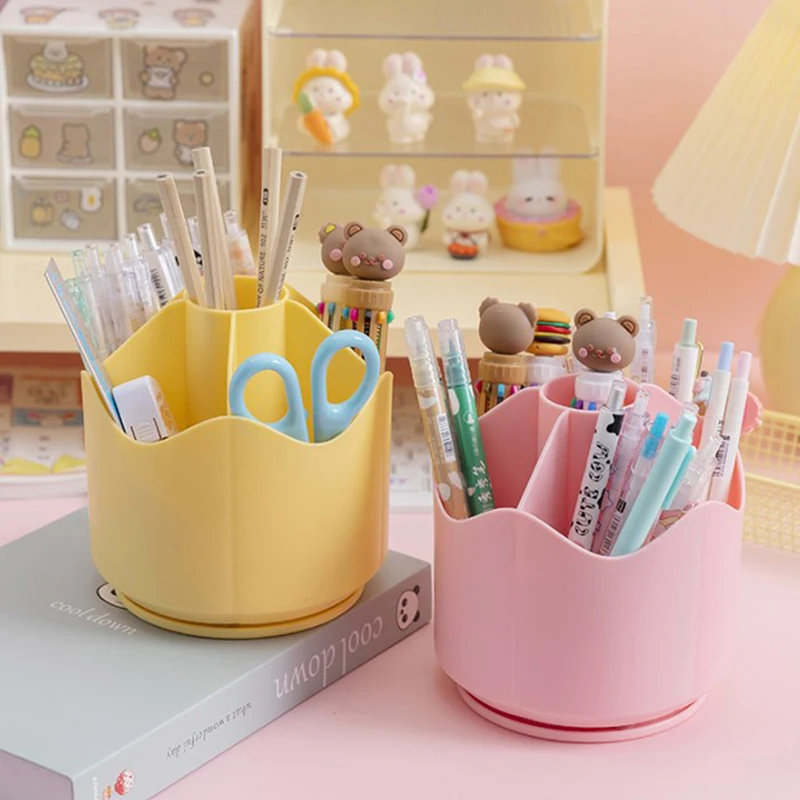 Pen Holder Desk Organizer Large Capacity Rotating Stationery Pencil Cup For Home Office