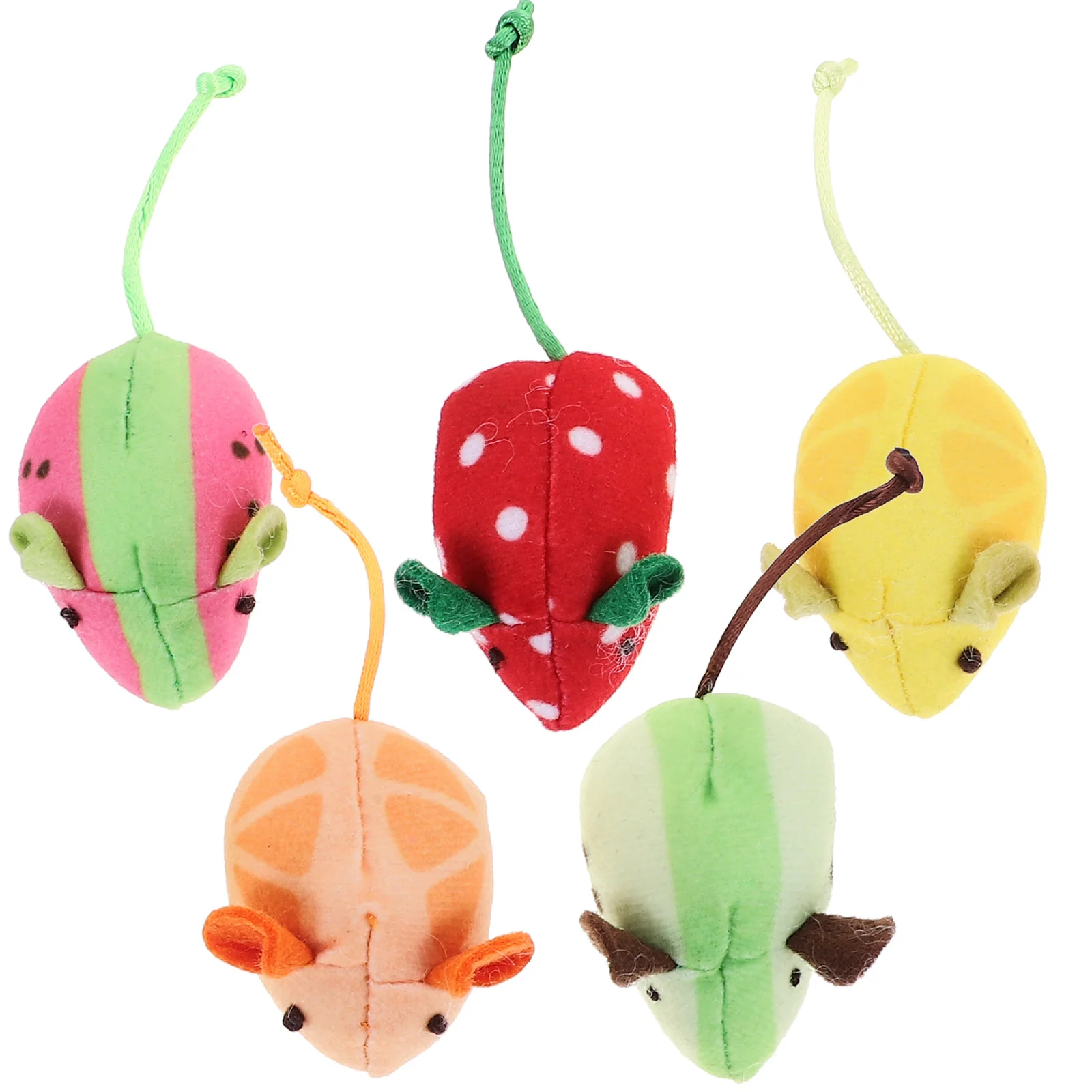 

5pcs Cartoon Cat Toys Cat Toys Cat Biting Toys Mice Shape Kitten Toys Cat Plush Mouse Toy