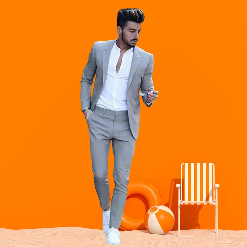 Latest Mens Slim Fit Suits Casual one button Mens Business Formal Tuxedo Wedding Suits Costume Homme Jacket Pants terno masculin