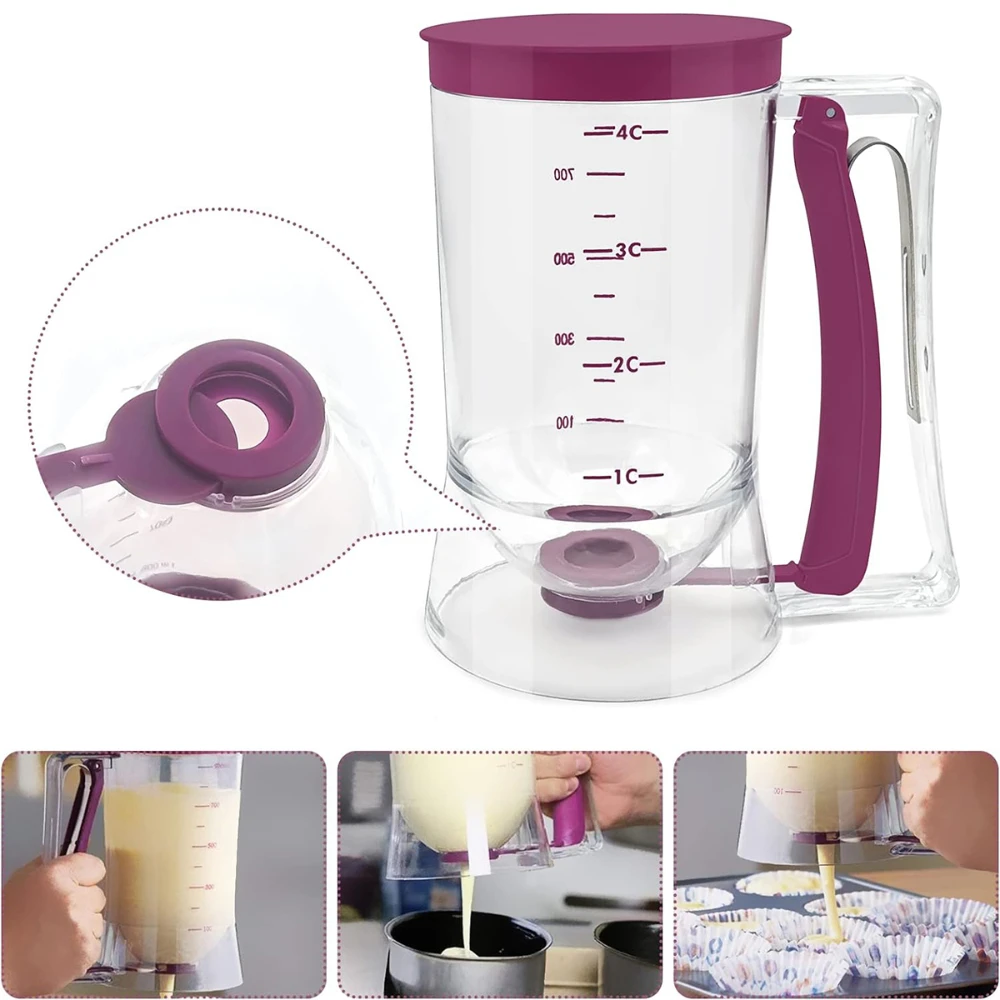 Batter Dispenser Baking Supply Pancake Batter Dispenser Batter Separator Bakeware Kitchen Tool for Pancakes Cupcake Waffle Muffin Mix Crepe Cake