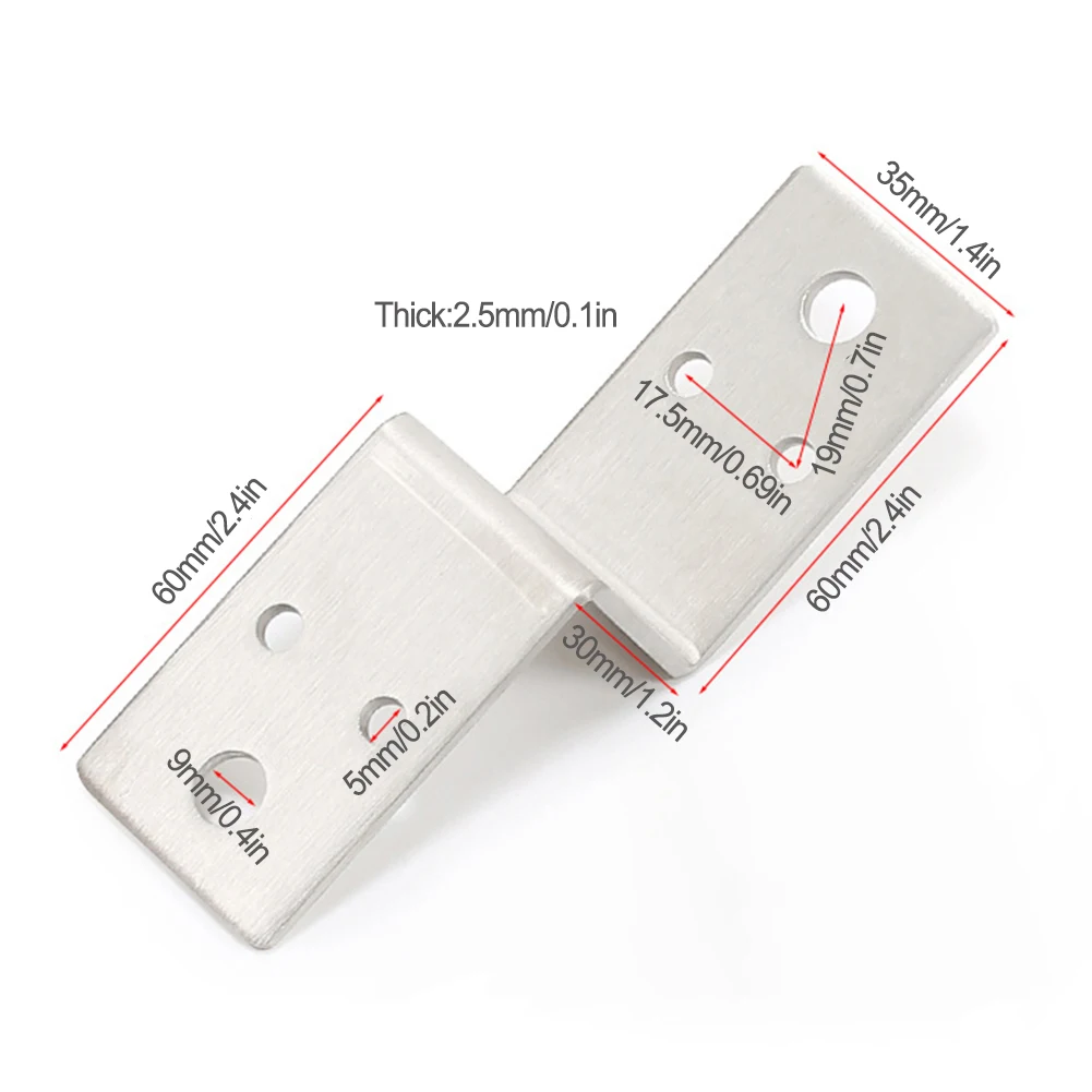 Corner Brackets Connector Z-Shaped Corner Fixed Fasteners Multifunctional Stainless Steel Fixed Code Connector Hardware