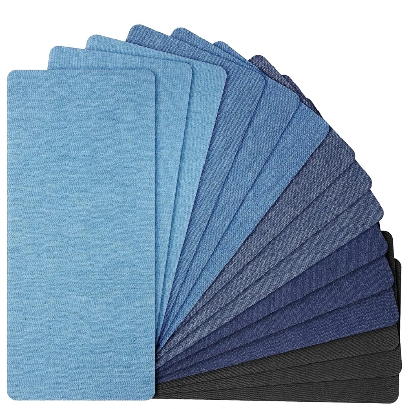 

15 Pieces Rectangle Jeans Patches Iron-on Jeans Patches Inside & Outside Strongest Adhesive for Jeans Repair Clothing