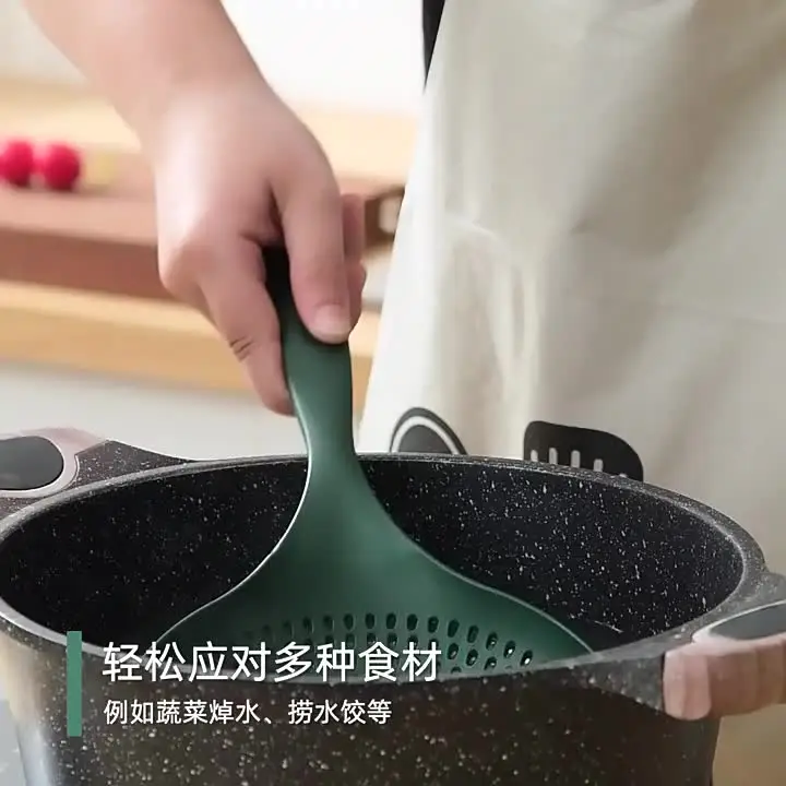 SEIWEI Large Strainer Spoon - 13.5" Colander Draining Scoop For Pasta, Veggies, Noodles (Black) - View #10
