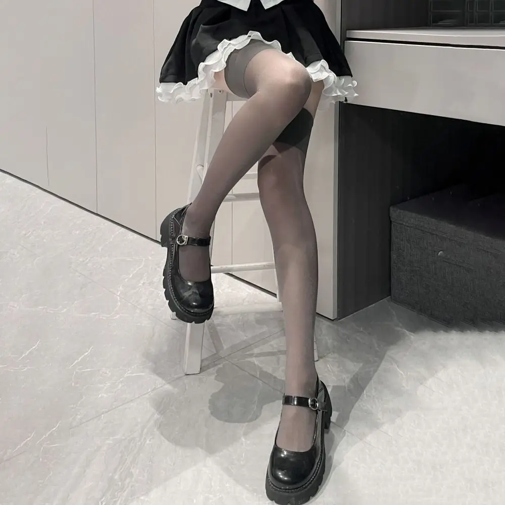 

Candy Color Stockings,Nylon Women High Tube Socks,Girls Fashion Transparent Slimming Over The Knee Lolita Long Socks