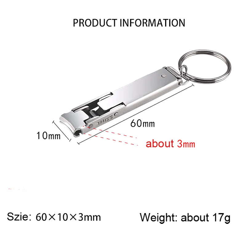 Nail Clippers Ultra Thin Collapsible Portable Travel Fingernail Keychain Scissors Cutter Stainless Steel Manicure Tools Kits