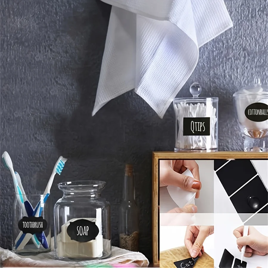 120pcs/roll Waterproof Self-adhesive Label Stickers white pen Kitchen Spice Bottle Label Home Jam Jar Tags Easy Remove