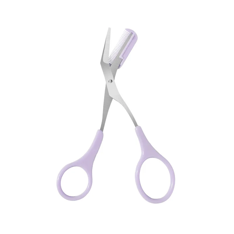 Stainless Steel Eyebrow Trimmer Scissors Comb Brow Hair Scissors Clips Shaping Razor Grooming Trimmer Makeup Accessories 1Pc eyebrow scissors stainless steel scissors beauty scissors