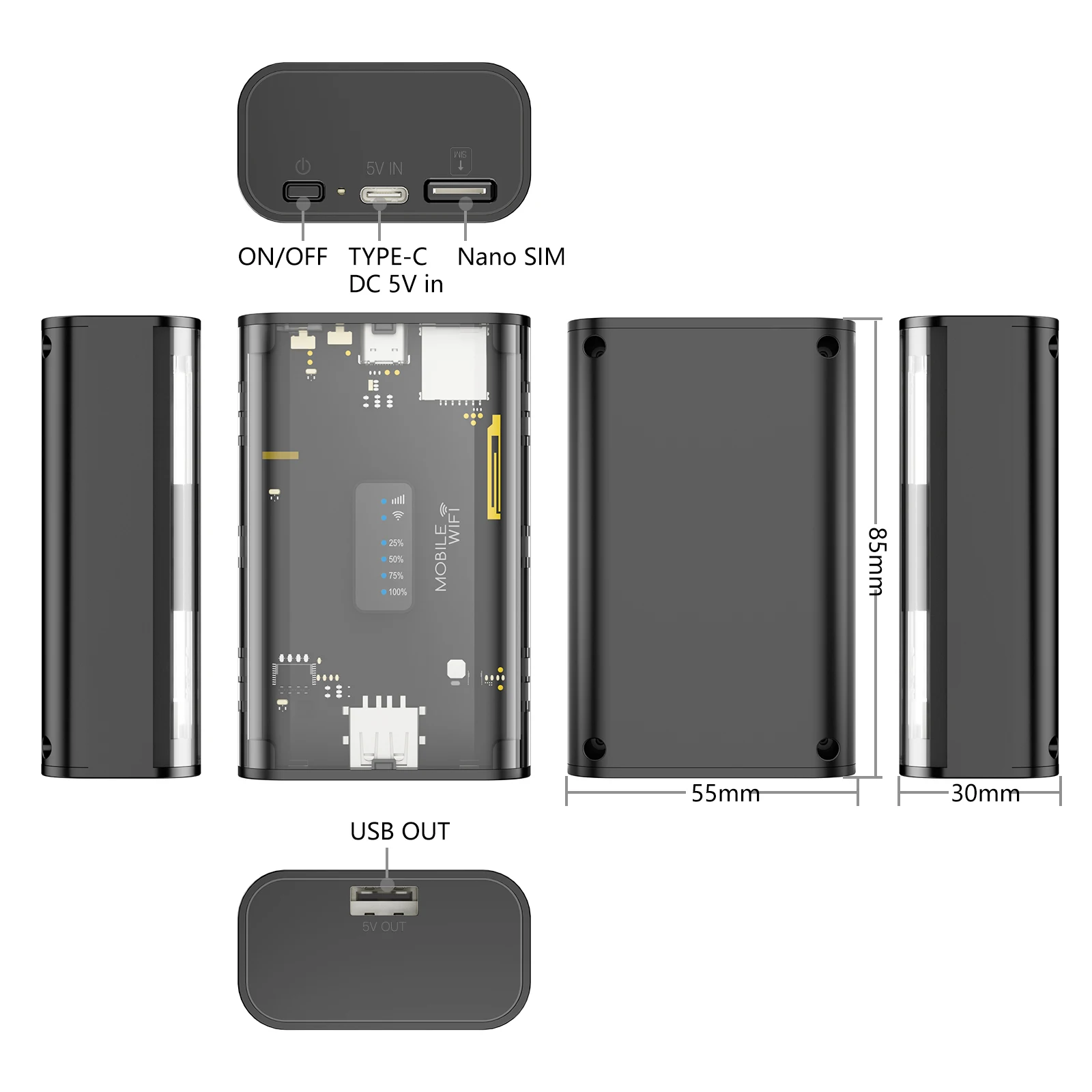 Kuwfi-roteador sem Fio Portátil 4g 150mbps Móvel Wi-fi ao ar Livre Viagem Hotspot 6000mah Battery Life Slot para Cartão Sim Porta Usb - Imagem 5