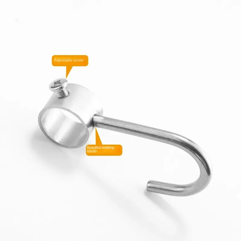 Stainless Steel Hook Hanging Tube Pipe Rod  for Kitchen Wardrobe Bathroom 5