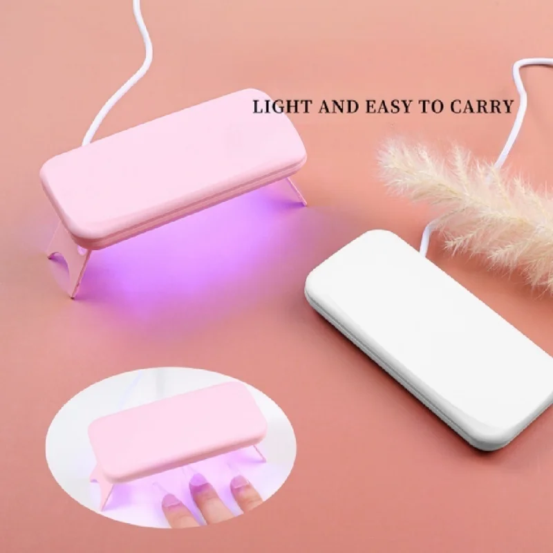 미니 UV LED 네일 램프, USB 휴대용 6 LED 비즈 네일 램프, 모든 젤 광택제 빠른 건조기, 6W 미니 UV 라이트, 45-60S