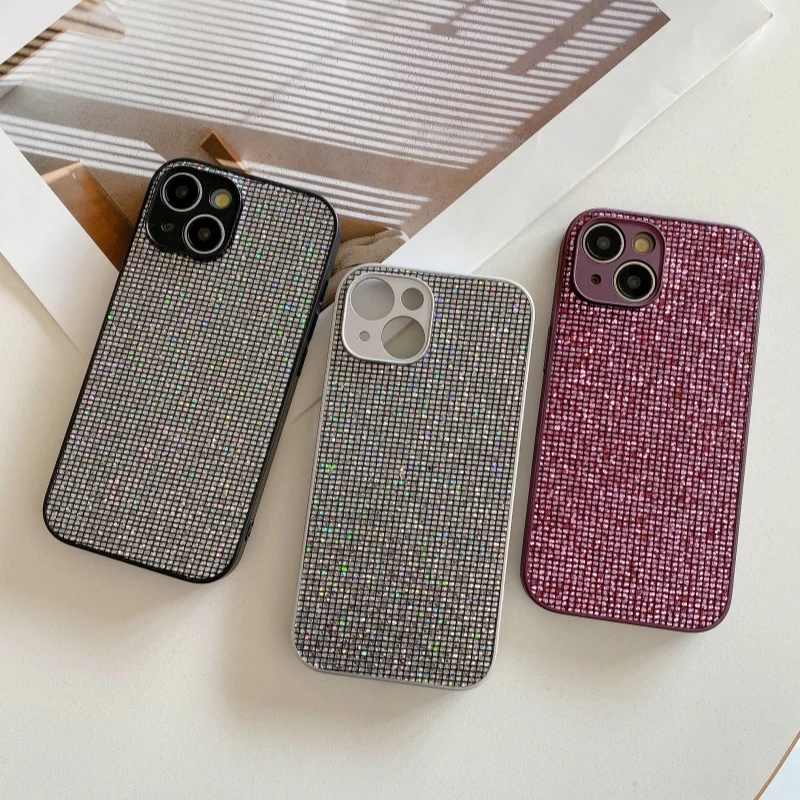 Shockproof Aurora Shiny Diamond Case with Camera Protection Cover