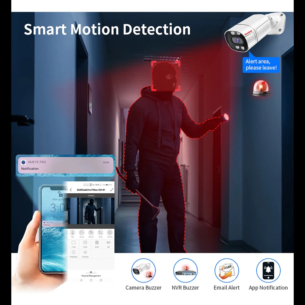 XMeye 8CH 8MP POE Security Camera System Audio 4MP 5MP