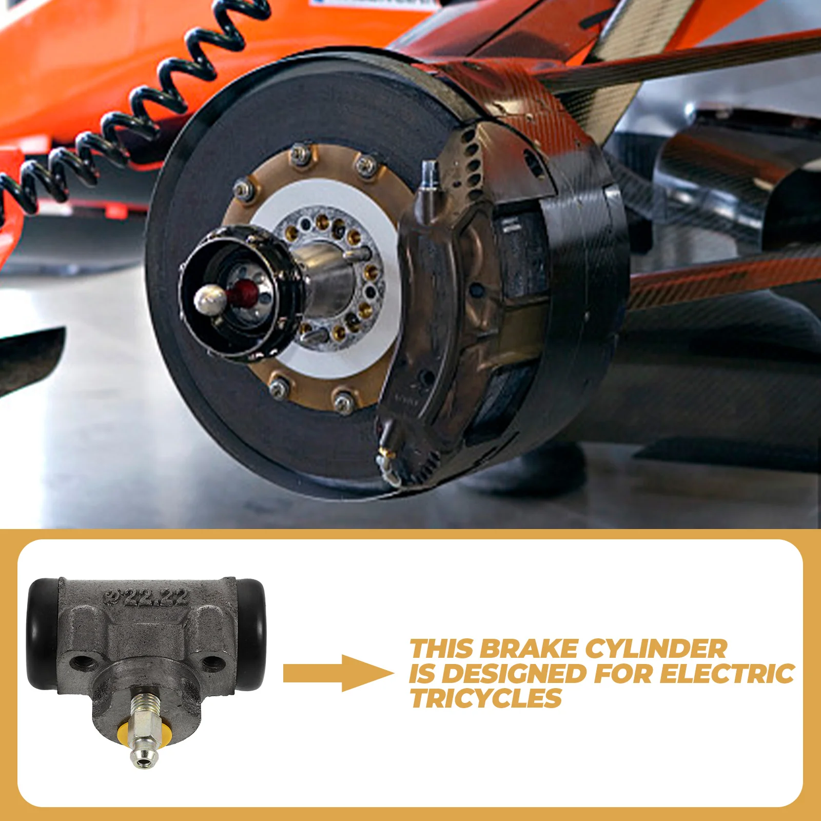 Hydraulic Brake Pump Rear Wheel Cylinder Tricycle Accessories Replacement Parts