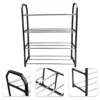 Metal shoe rack 4-Tier Assembled Shoe Stand Trapezoidal Home Shoes Organizer Holder Shoe Shelf for Living Room ﻿ 2