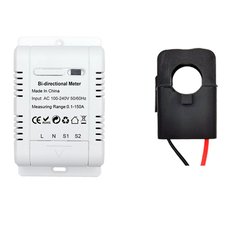 

HFES Tuya Smart Bi Directional Wifi Energy Meter 150A Clamp Current Sensor Transformer Solar PV Two Way Power Monitor